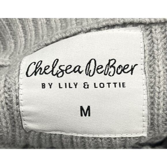 Chelsea DeBoer BY LILY & LOTTIE Sweater Turtleneck Long Sleeve Holes Medium I4 - Picture 2 of 9
